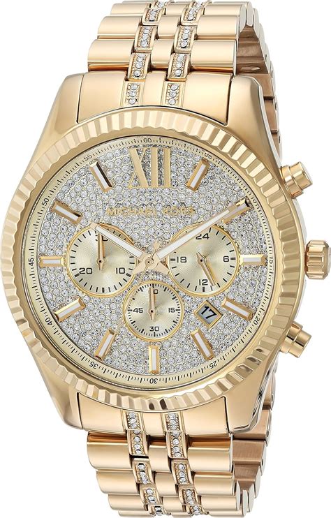 gold michael kors watch with diamonds